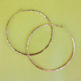 Hammered Hoops in Rose Gold