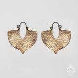 Shield Earrings in Antiqued Brass