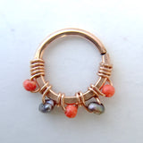Jeweled Septum Ring in Rose Gold