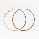 Hammered Hoops in Rose Gold