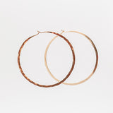 Hammered Hoops in Rose Gold