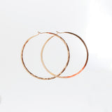 Hammered Hoops in Rose Gold