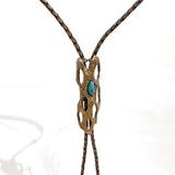 Cholla Cactus Bolo Tie in Bronze With Turquoise or Varicite