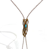 Cholla Cactus Bolo Tie in Bronze With Turquoise or Varicite