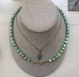 Variscite and SIlver Nopal Necklace