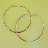Aurari Hammered Hoops - Silver, Yellow Gold, Rose Gold