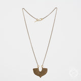 Shield Necklace in Antiqued Brass
