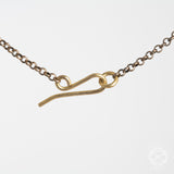 Shield Necklace in Antiqued Brass