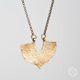 Shield Necklace in Antiqued Brass
