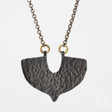 Shield Necklace in Blackened Copper