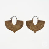 Shield Earrings in Antiqued Brass