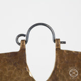 Shield Earrings in Antiqued Brass