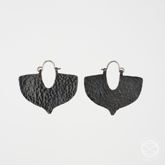 Shield Earrings in Blackened Copper