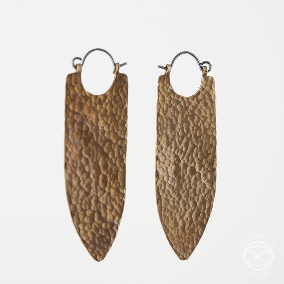 Banner Earrings in Antiqued Brass