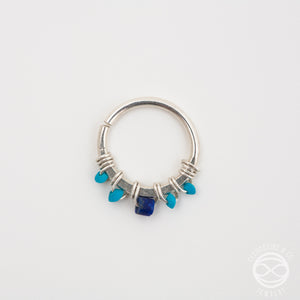 Jeweled Septum Ring in Silver