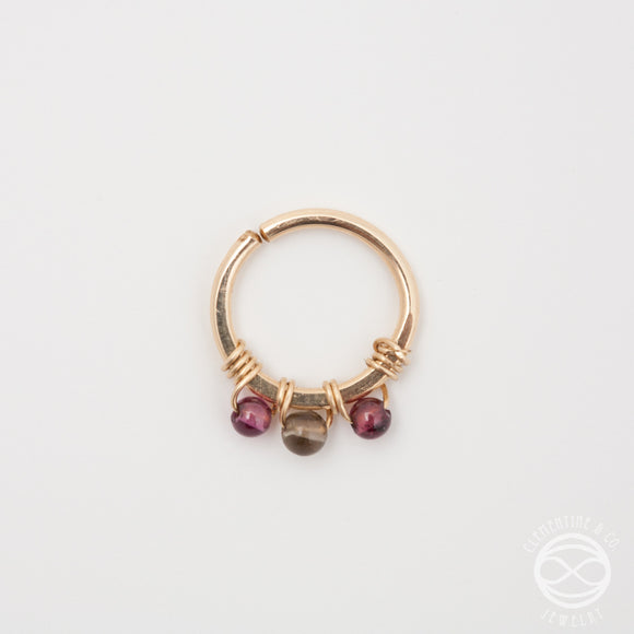 Jeweled Septum Ring in Gold
