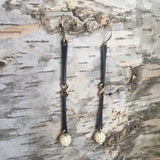Nexus earrings with carved bone bead