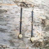 Nexus earrings with carved bone bead