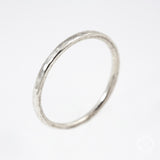 silver stacking ring with hammered texture