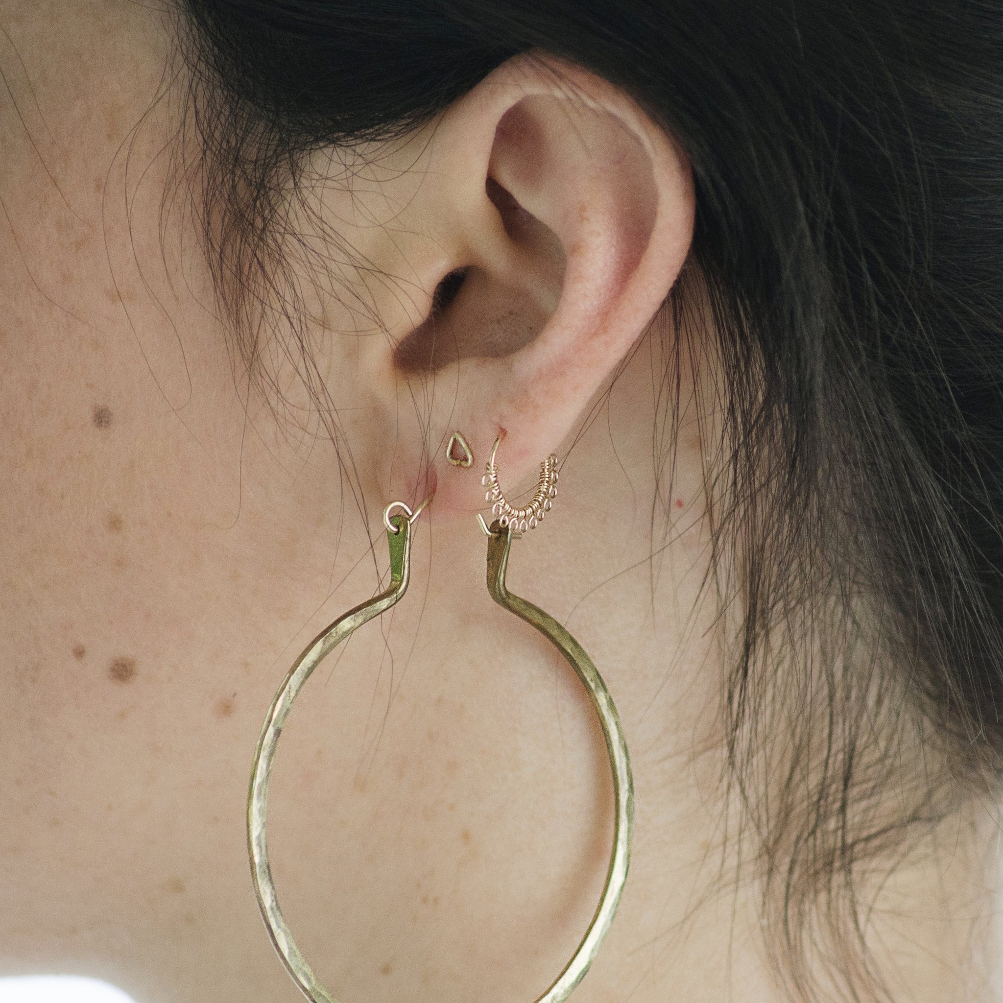 Amazon.com: Nose Ring, 14K Solid Yellow Gold Tribal Asymmetric Nose Hoop,  Fits Cartilage, Helix, Tragus Earring, Handmade Piercing Jewelry, 20g-21g :  Handmade Products