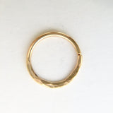 Solid 14k Yellow Gold Septum Ring- Hammered