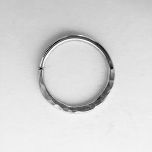 Hammered Texture Nose/Septum Ring- Silver