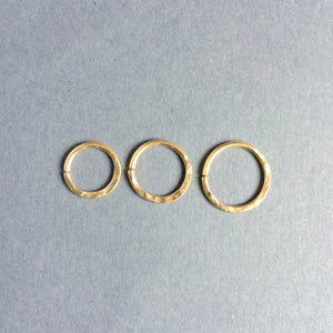 Solid 14k Yellow Gold Septum Ring Hammered Clementine Co. Jewelry