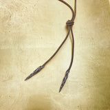 Cholla Lariat - Silver on Grey Leather