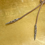 Cholla Lariat - Silver on Grey Leather