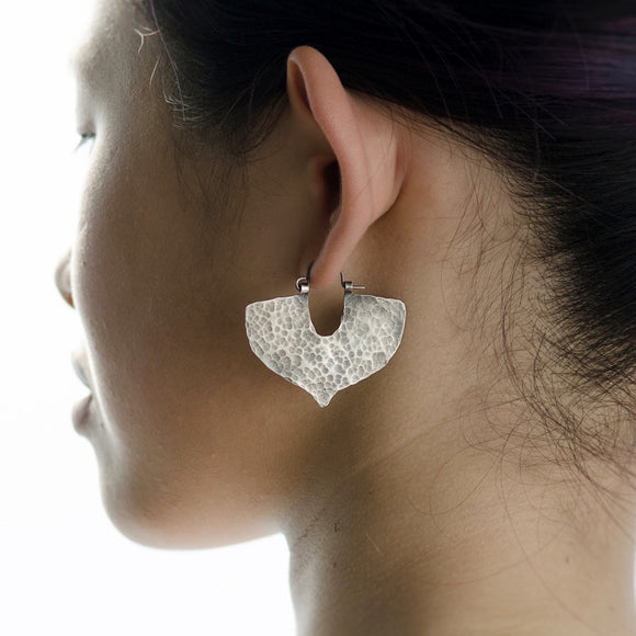 Shield Earrings in Silver