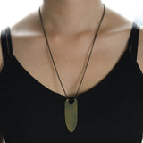 Banner Necklace in Antiqued Brass