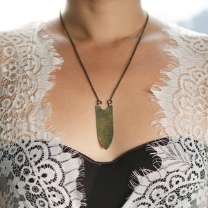Banner Necklace in Antiqued Brass