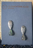 Water in the desert- Nopalitos Pequeños Studs w/ labradorite